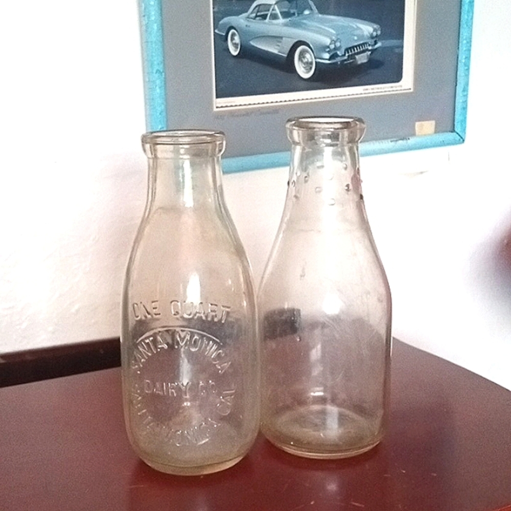 Vintage Milk Dairy Bottle s from Santa Monica California.
